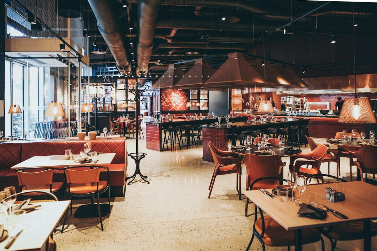 Warm amber light across the Toronto dining room